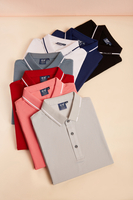 Polo uniforme de poliéster bordado de algodão